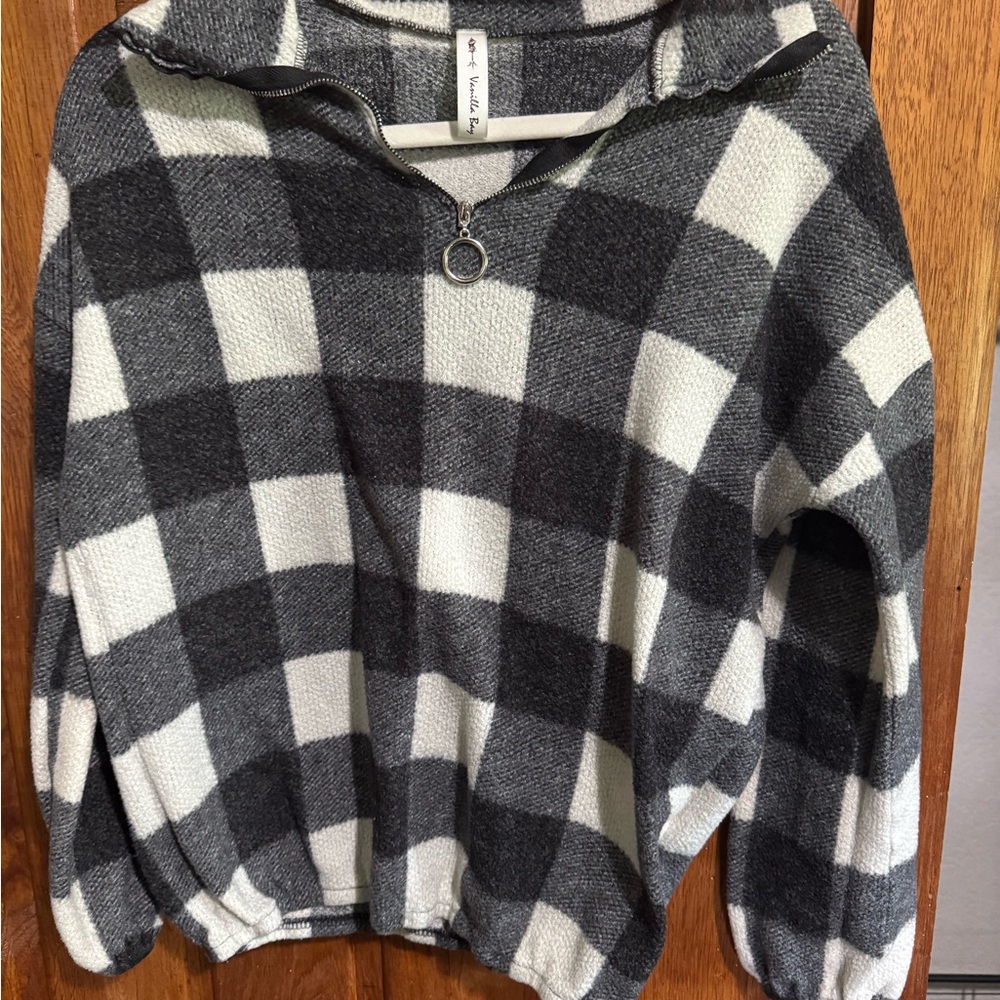 Kendall & Kylie Black and White Cowl Neck Sweater